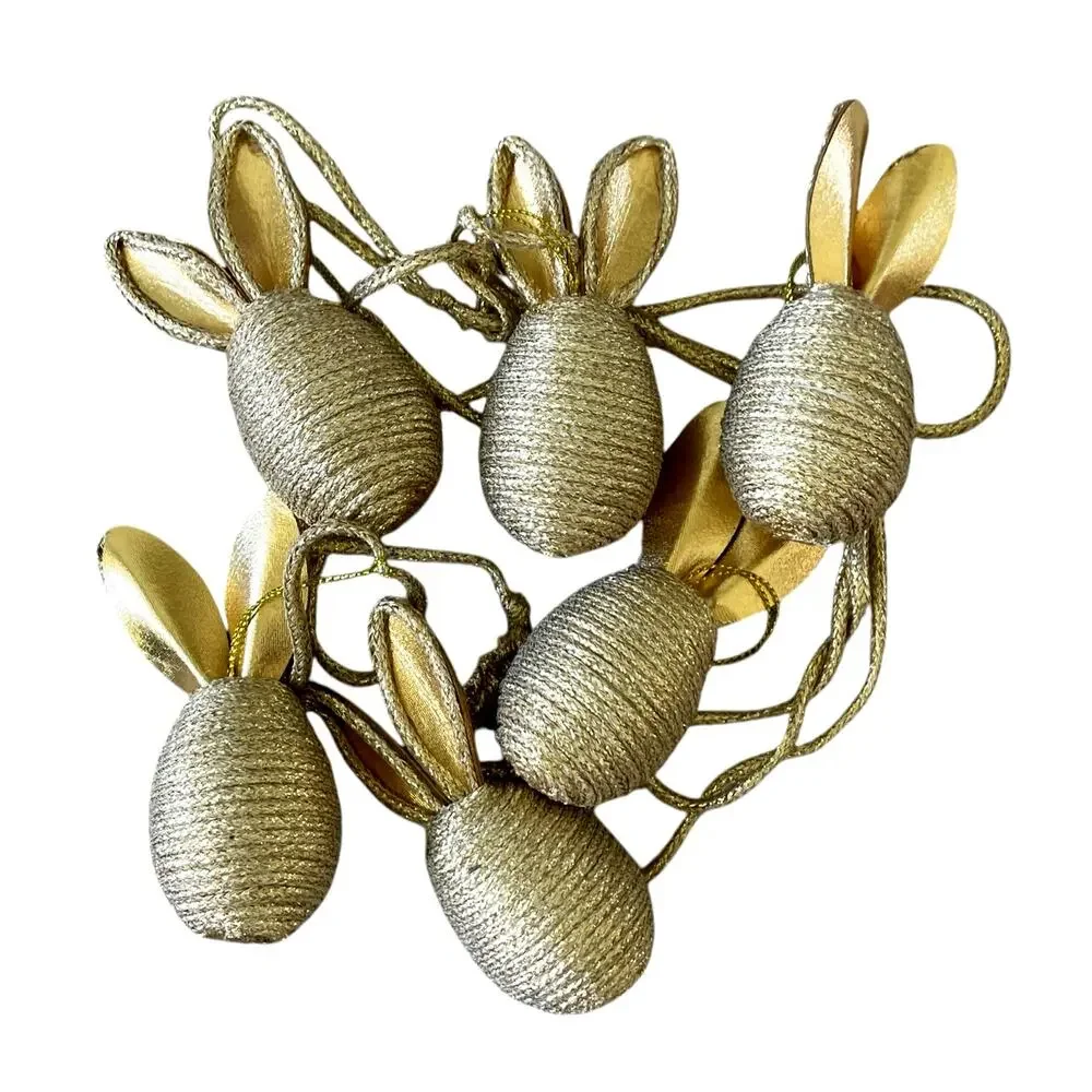 6ft Metallic Gold Bunny Rabbit Easter Garland The Farmhouse Rachel Ashwell NEW